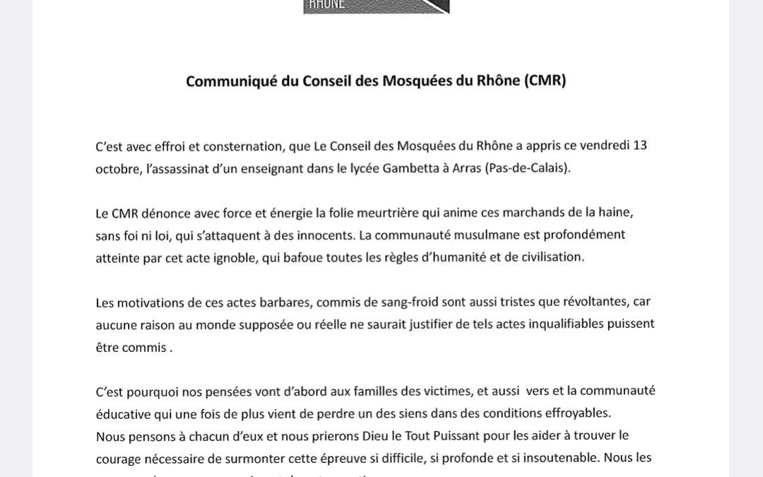 Communiqué 21 Octobre 2023