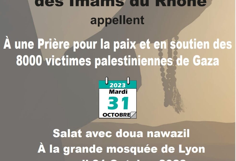 Prière pour la paix et en soutien aux victimes palestiniennes de Gaza