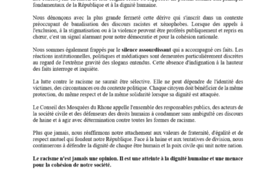 Communiqué contre racisme