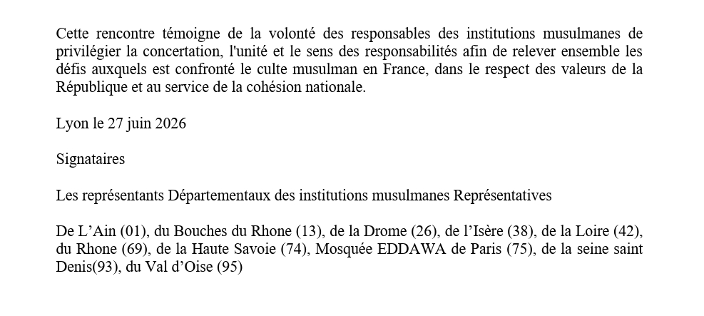 Rencontre interrégionale des responsables des institutions musulmanes Juin 2026